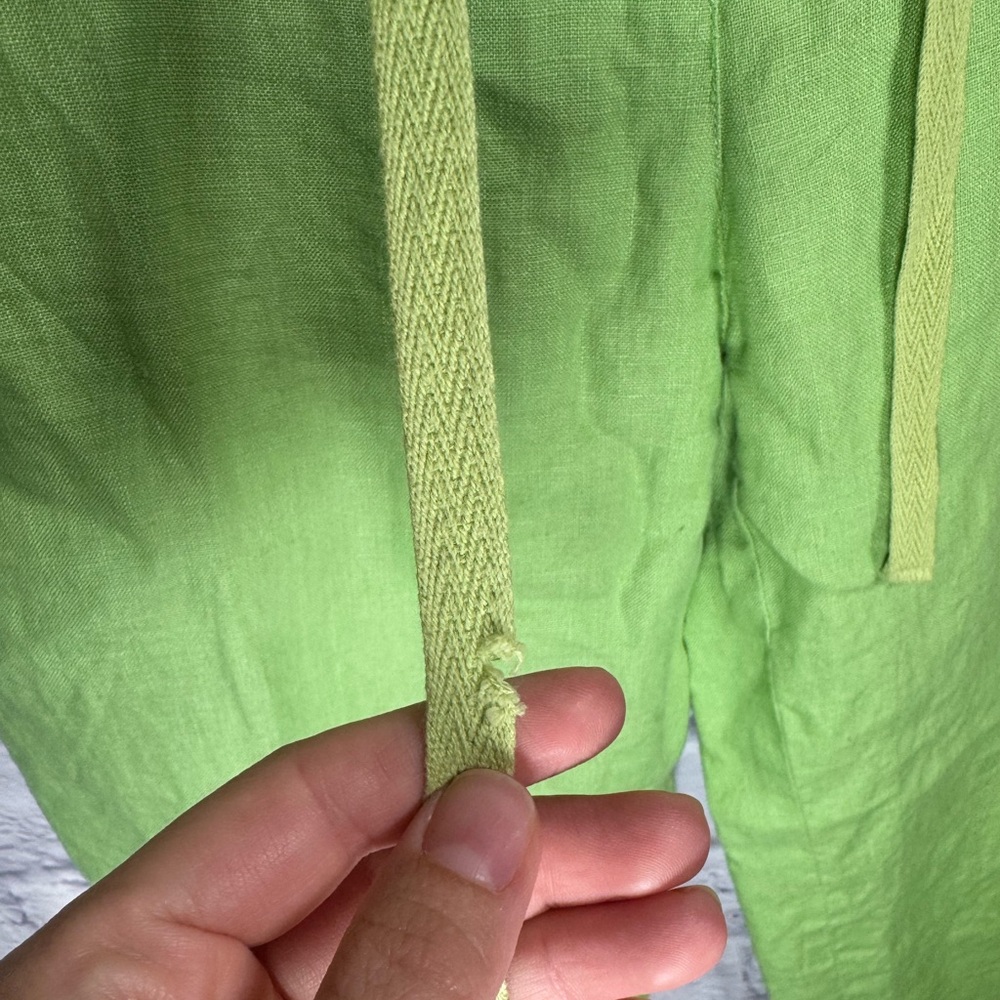 Madison Studio 100% Linen Size 8 lime green pants‎ - Picture 2 of 7